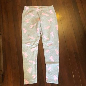 EUC Lands End fleece-lined unicorn leggings